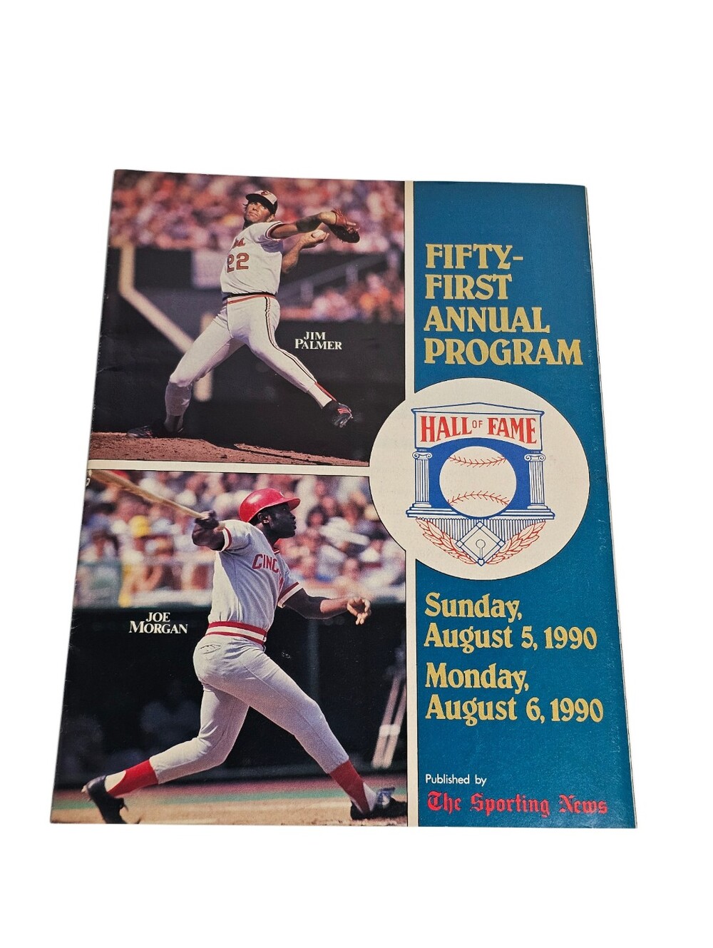 1990 Baseball 51st Hall of Fame Program Jim Palmer Joe Morgan The Sporting News